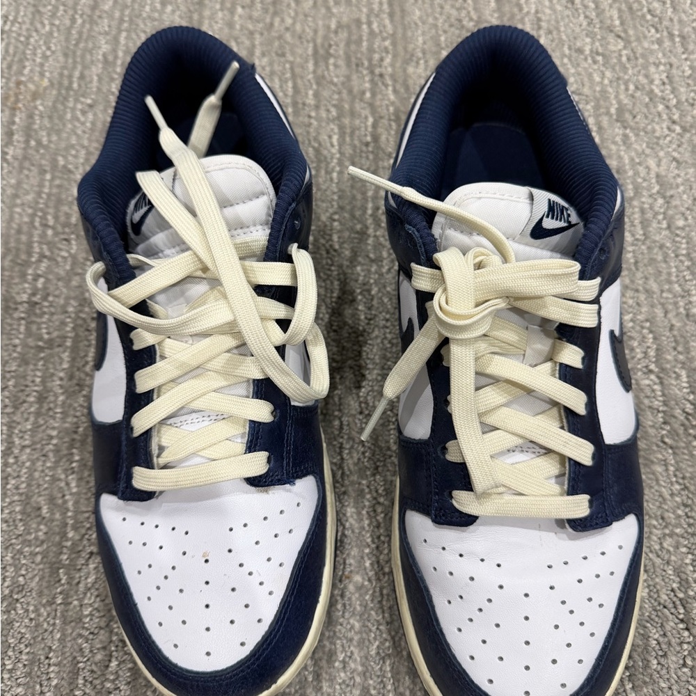 Nike Midnight Blue and White Athletic Shoes Dunks